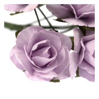 Mini Lilac Open Rose Wired Floral Picks 10 Pack image number 3