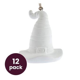 Hanging Ceramic Witch Hat 12 Pack Bundle