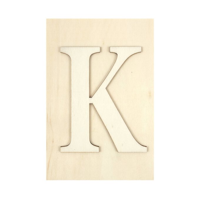 Wooden Letter K Plaque 10cm x 15cm image number 1