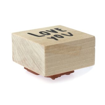 Love You Wooden Stamp 3.8cm x 3.8cm