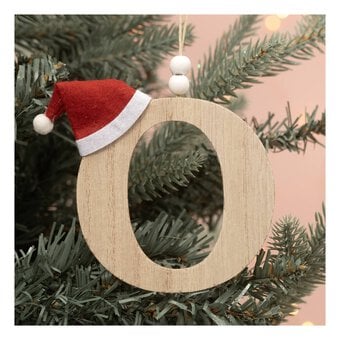 Hanging Wooden Christmas Letter O 9cm