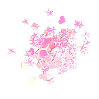 Pink Heart and Star Sequins 20g