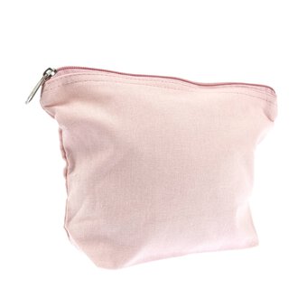 Pale Pink Cotton Zip Pouch 24cm x 17cm 