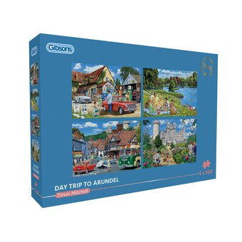 Gibsons Day Trip to Arundel Jigsaw Puzzle 500 Pieces 4 Pack