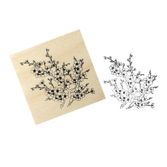 Cherry Blossom Wooden Stamp 5cm x 5cm