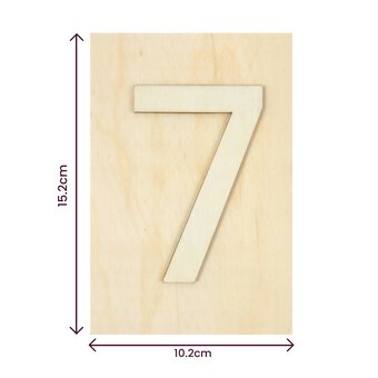 Wooden Number 7 Plaque 10cm x 15cm image number 4