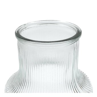 Clear Ribbed Glass Vase 18cm x 12cm image number 3