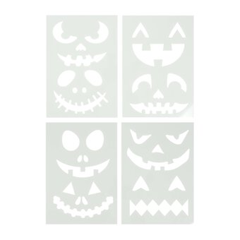 Pumpkin Face Stencils 4 Pack image number 2