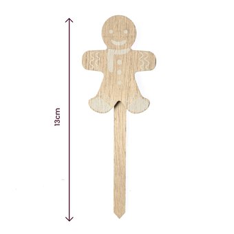 Printed Gingerbread Man Wooden Topper image number 5