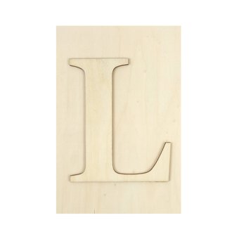 Wooden Letter L Plaque 10cm x 15cm