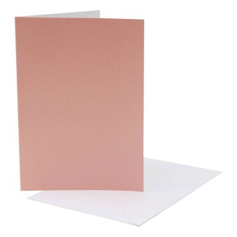 Pearlised Light Pink Cards and Envelopes 5 x 7 Inches 15 Pack