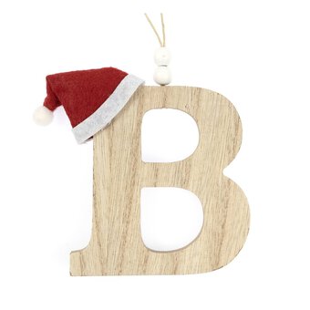 Wooden Hanging Christmas Letter B 9cm image number 3