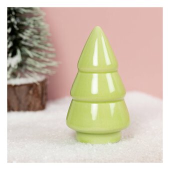 Mini Green Ceramic Tree Decoration 8.5cm