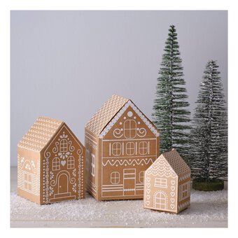 Kraft Gingerbread Houses 3 Pack