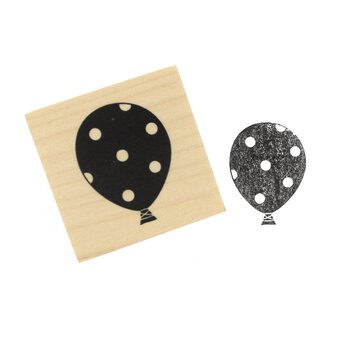 Dotty Balloon Wooden Stamp 3.8cm x 3.8cm