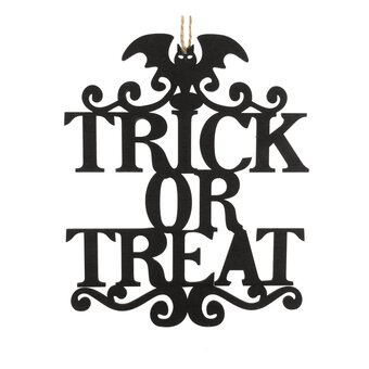 Black Trick or Treat Sign image number 2