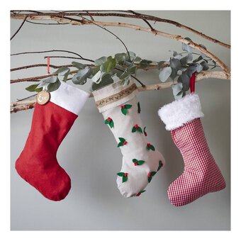 Linen Christmas Stocking