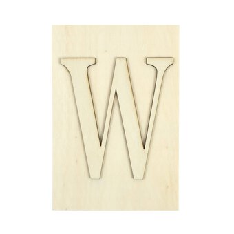 Wooden Letter W Plaque 10cm x 15cm