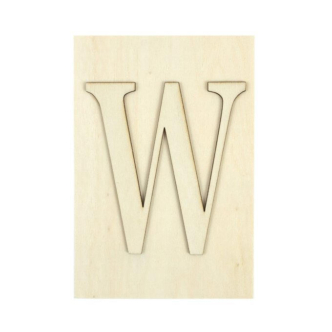 Wooden Letter W Plaque 10cm x 15cm image number 1