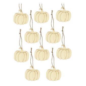 Wooden Pumpkin Decorations 10 Pack