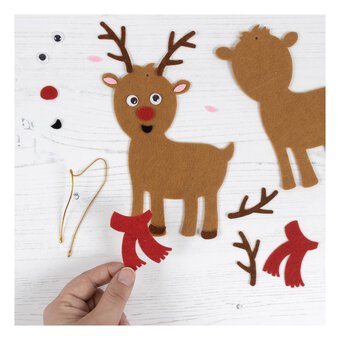 Make Your Own Felt Reindeer Decorations Kit 6 Pack