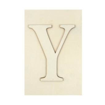 Wooden Letter Y Plaque 10cm x 15cm