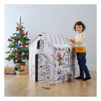 Colour-In Christmas Cardboard Gingerbread House