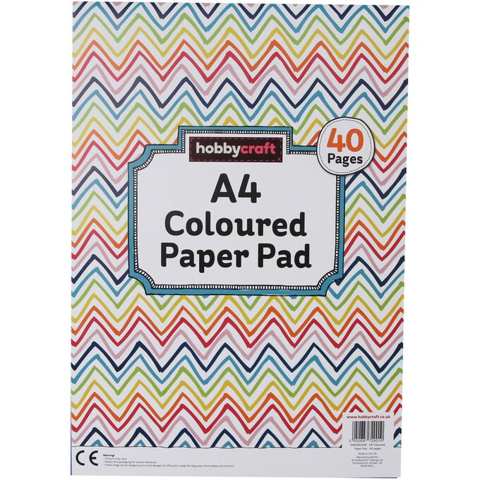 Hobbycraft Red Coloured Paper Pad A4 24 Pack