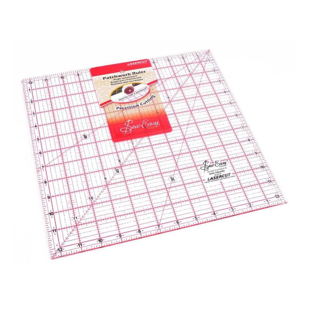 Sew Easy Square Quilting Ruler 12.5 x 12.5 Inches | Hobbycraft