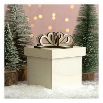 3D Wooden Present Box 13cm