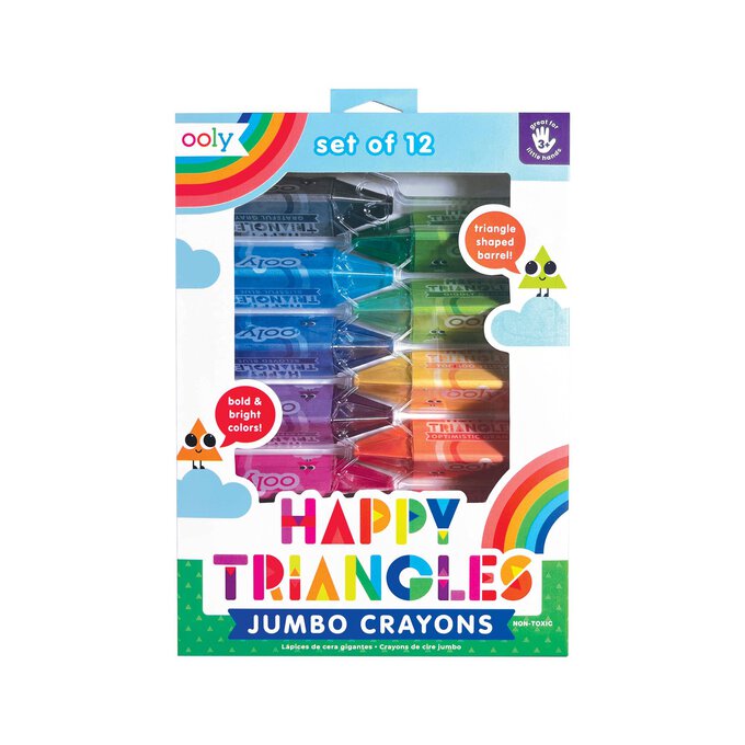 Happy Triangles Jumbo Crayons 12 Pack image number 1