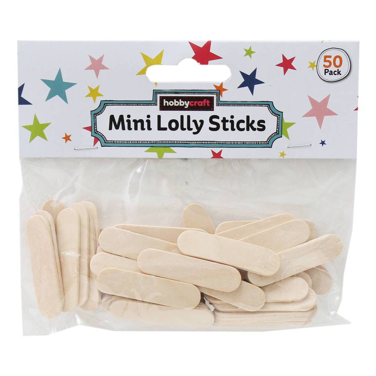 Mini Wooden Lolly Sticks 50 Pack | Hobbycraft