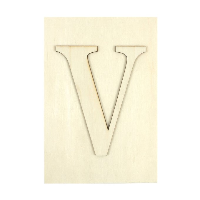 Wooden Letter V Plaque 10cm x 15cm image number 1