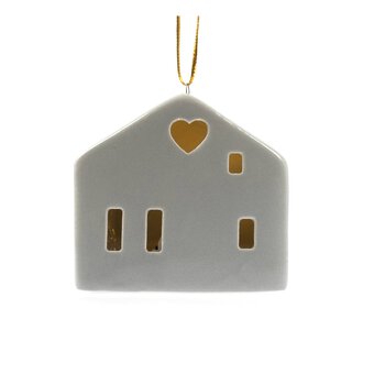 Hanging LED Ceramic House 7cm image number 4