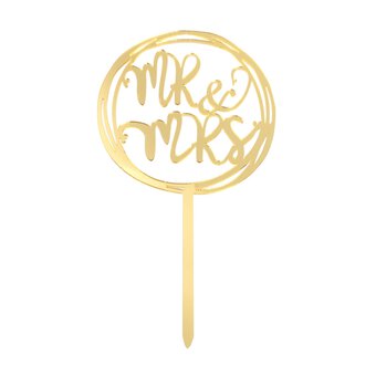Gold Mr and Mrs Acrylic Cake Topper