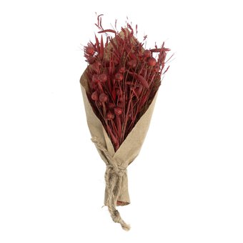 Red Natural Dried Buttonhole 14cm