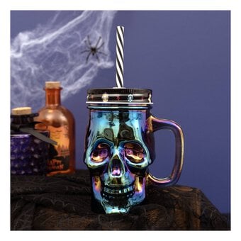 Metallic Skull Drinking Jar