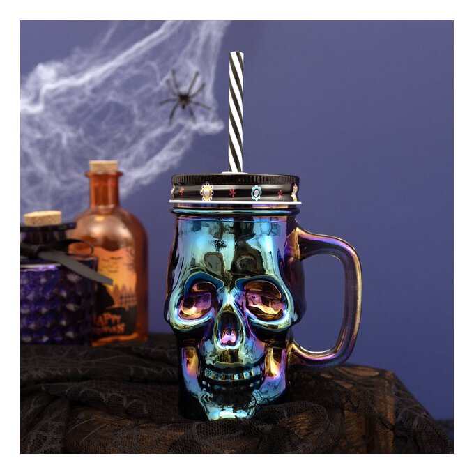 Metallic Skull Drinking Jar image number 1
