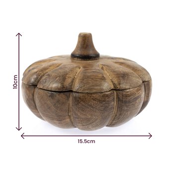 Wooden Pumpkin Bowl 15.5cm image number 5