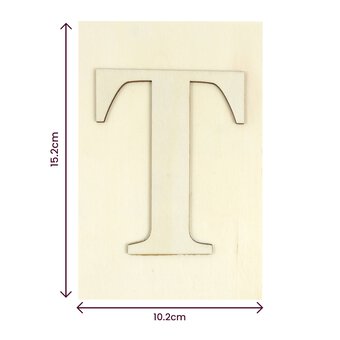 Wooden Letter T Plaque 10cm x 15cm image number 4