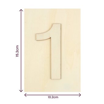 Wooden Number 1 Plaque 10cm x 15cm image number 4