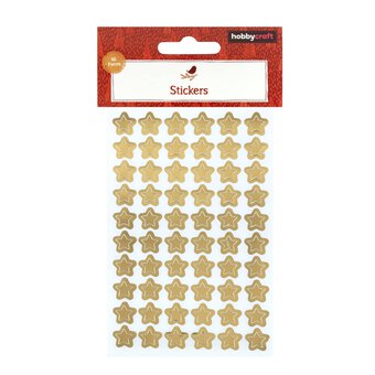Gold Star Paper Stickers 60 Pack