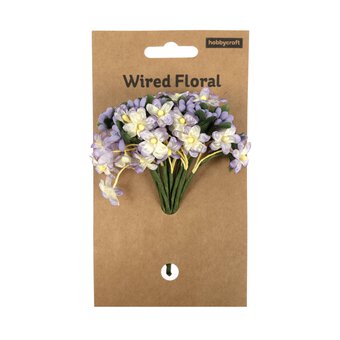 White and Purple Verbana Floral Pick 10cm image number 5