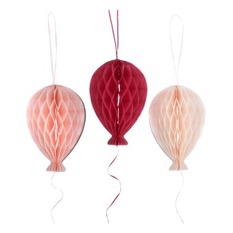 Pink Honeycomb Balloon Decorations 3 Pack