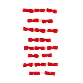 Red Satin Bow Embellishments 20 Pack 