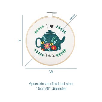 Trimits I Love Tea Embroidery Hoop Kit image number 3