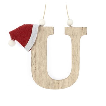 Hanging Wooden Christmas Letter U 9cm image number 3