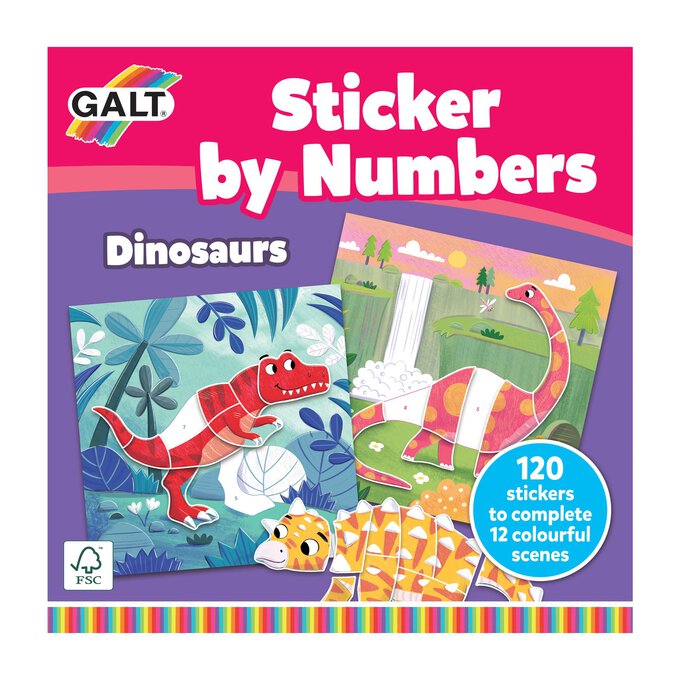 Galt Dinosaur Sticker by Numbers image number 1