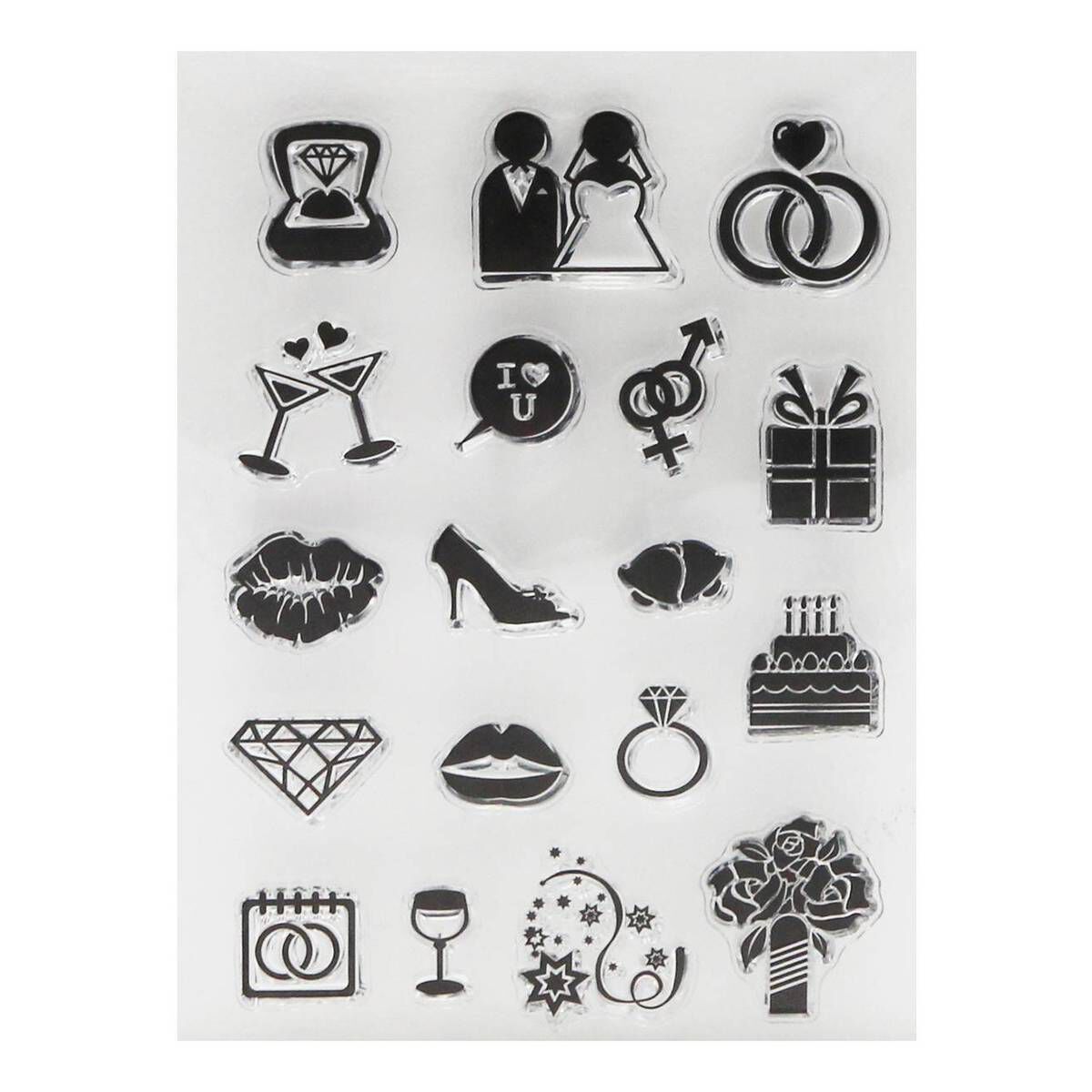 Mini Wedding Clear Stamp Set 18 Pack