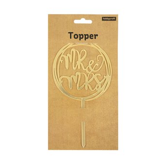 Gold Mr and Mrs Acrylic Cake Topper image number 5